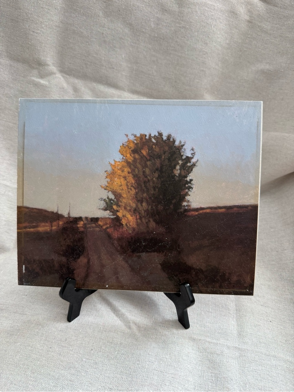 Autumn Tree Landscape Wall Art - Golden Brown Canvas Print